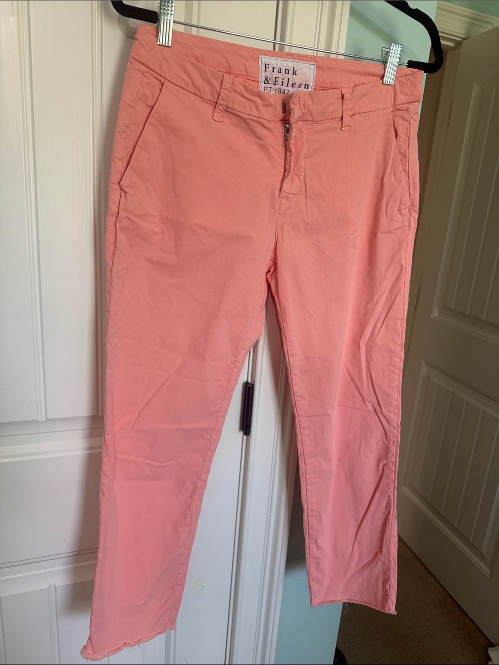Frank & Eileen Coral Pink Cropped Chino Jeans